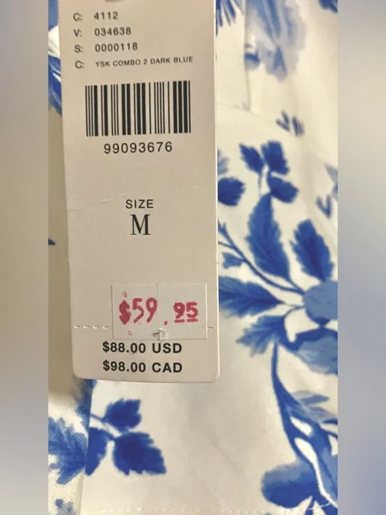 Anthropologie Maeve White/Blue Floral Print Peplum Top/Sleeveless: M - Picture 8 of 8